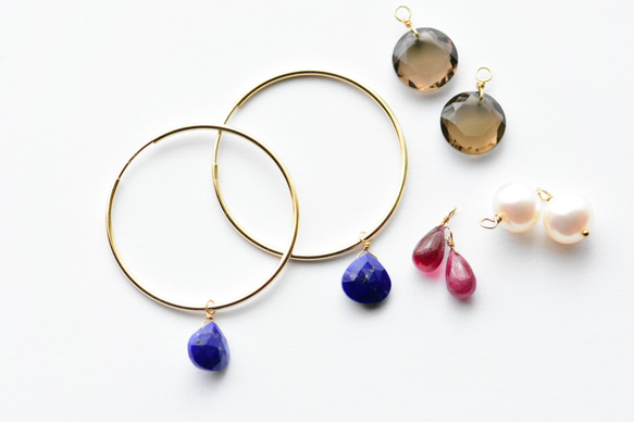 [PE] Charm Set I Hoop Pierced Earring 2枚目の画像