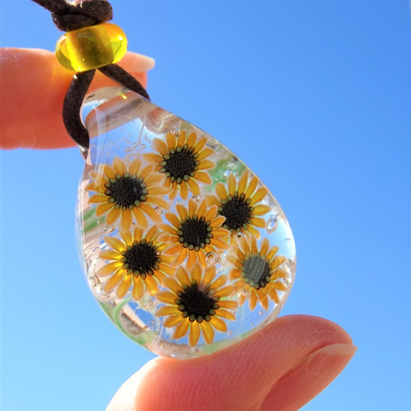 《向日葵》吊墜玻璃蜻蜓球向日葵向日葵透明 第1張的照片
