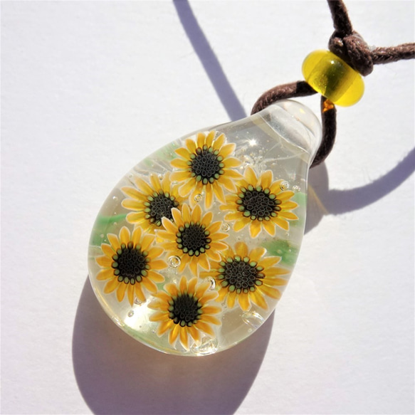 《向日葵》吊墜玻璃蜻蜓球向日葵向日葵透明 第4張的照片