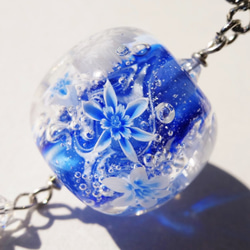 《氷華～雪の結晶》　かんざし　ガラス　とんぼ玉　雪 2枚目の画像