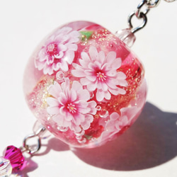 《八重桜》　かんざし　ガラス　とんぼ玉　　桜 2枚目の画像