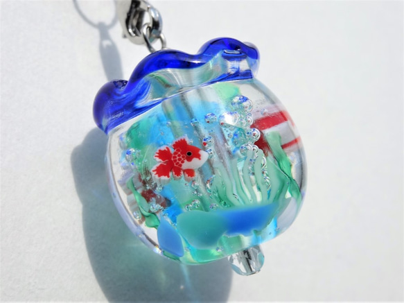 “魚缸”樂隊裝飾netsuke玻璃Tonbon球夏天浴衣金魚 第1張的照片