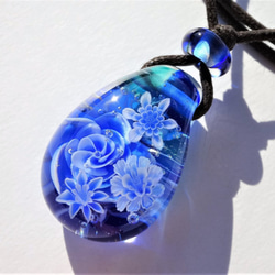 “藍色玫瑰和Korihana”挂件玻璃球蜻蜓藍玫瑰 第5張的照片