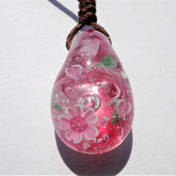 “快樂氣泡〜櫻花”珀蒂挂件玻璃球蜻蜓挂件 第2張的照片
