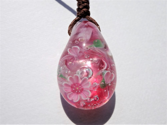 “快樂氣泡〜櫻花”珀蒂挂件玻璃球蜻蜓挂件 第2張的照片