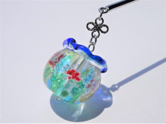 “Fishbowl”釉面玻璃Tonbo球金魚浴衣 第2張的照片