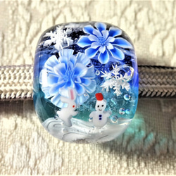 “雪休閒”扣玻璃Tonbon球雪晶水晶敷料兔雪人 第1張的照片