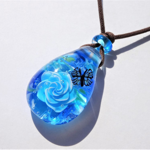 【トルコ・ガラスペン】ローズ（青） トルコ・ガラスペン】ローズ（青）