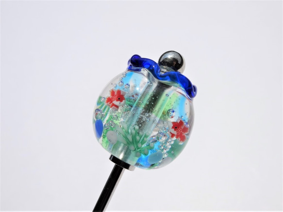 “Fishbowl”釉面玻璃Tonbo球金魚浴衣 第4張的照片