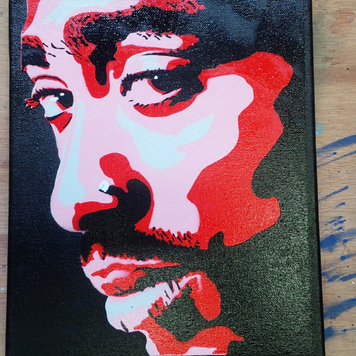 2PAC コンクリートに咲いたバラ】 キャンバス オン ステンシルアート 
