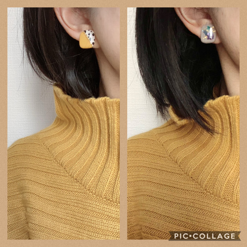 贅沢4点セット♡ アニマル✖️シェルのアシンメトリースクエア