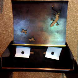 銅製ペーパーホルダー（ヤモリ） 4枚目の画像