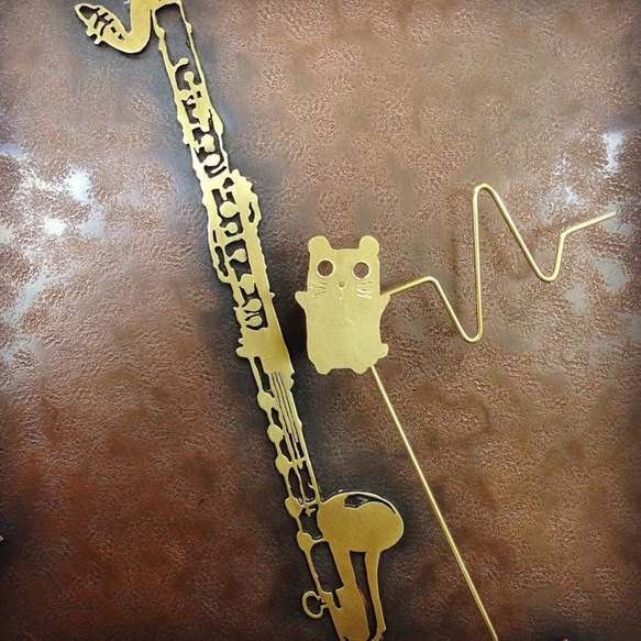 オーダーメイド「掛け時計／銅・真鍮製」（例：バスクラリネットでのオーダー） 5枚目の画像