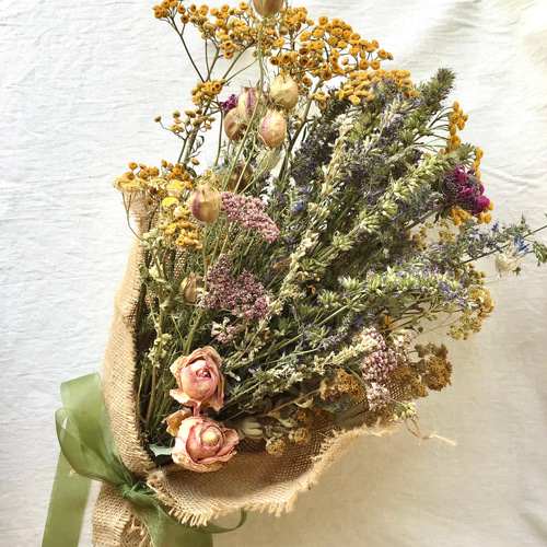 ハーブの花束＊ドライフラワースワッグ スワッグ Rose grass