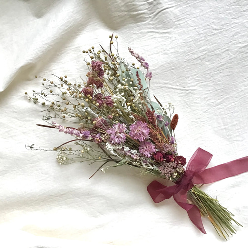 オーダー品】亜麻仁＊ドライフラワースワッグ ドライフラワー Rose