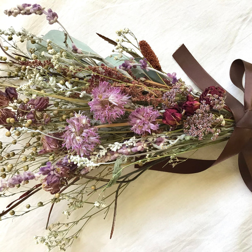 オーダー品】亜麻仁＊ドライフラワースワッグ ドライフラワー Rose