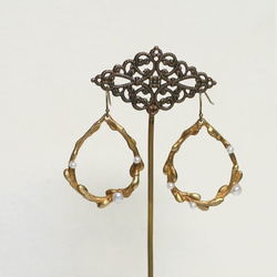 Shizuku Wreath / earrings - Pearl 6枚目の画像