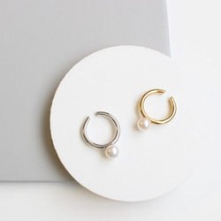 ■pearl ring & cuff -silver-■ パールリング＆カフ シルバー 3枚目の画像