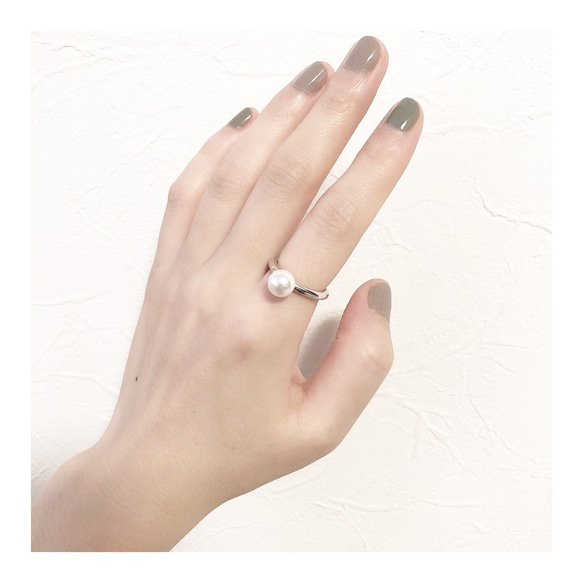 ■pearl ring & cuff -silver-■ パールリング＆カフ シルバー 4枚目の画像