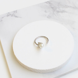 ■solid pearl ring -triangle / silver-■ ソリッドパールリング トライアングル シル 2枚目の画像