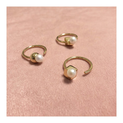 ■solid pearl ring -triangle / gold-■ ソリッドパールリング トライアングル ゴールド 7枚目の画像