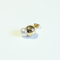■solid pearl pierce -round / gold-■ ソリッドパールピアス ラウンド ゴールド 3枚目の画像