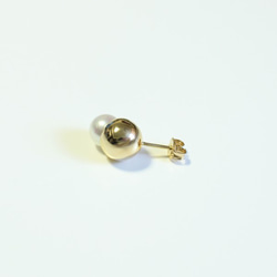 ■solid pearl pierce -round / gold-■ ソリッドパールピアス ラウンド ゴールド 4枚目の画像