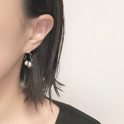 ■heart shape pearl pierce -pink-■ ハートシェイプパールピアス ピンク 4枚目の画像