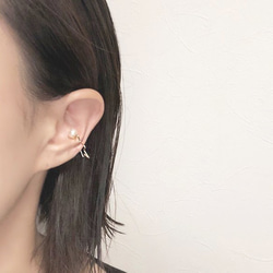 ■heart shape pearl pierce -pink-■ ハートシェイプパールピアス ピンク 6枚目の画像