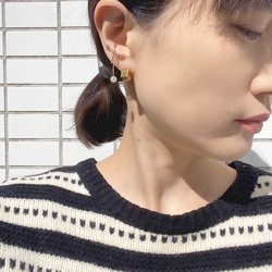 ■drop chain pearl earcuff■ ドロップチェーンイヤーカフ 3枚目の画像