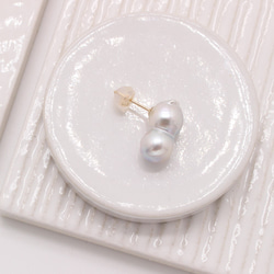 ■twins akoya pearl pierce L■ ツインズアコヤパールピアス L 2枚目の画像