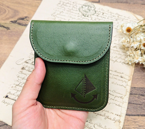 voile.スリムな card & coin case /カードケース/コインケース/グリーン/送料無料 7枚目の画像