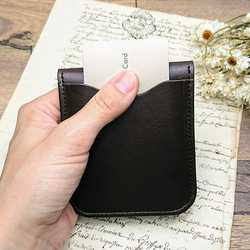 voile.スリムな card & coin case /カードケース/ コインケース/ダークチョコ/送料無料 6枚目の画像