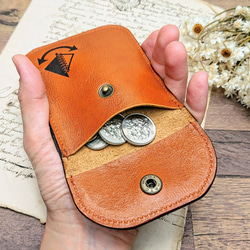 voile.スリムな card & coin case /カードケース/コインケース/キャメル/送料無料 5枚目の画像