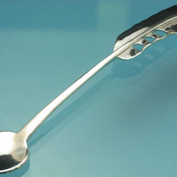 フェザー スプーン　銀食器　spoon【受注製作】白頭鷲の羽根　銀　925　実用【全長 約10cm】　  atpfs1 6枚目の画像