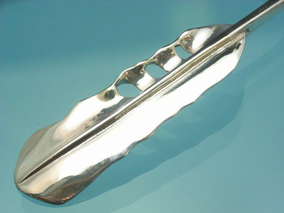 フェザー スプーン　銀食器　spoon【受注製作】白頭鷲の羽根　銀　925　実用【全長 約10cm】　  atpfs1 7枚目の画像