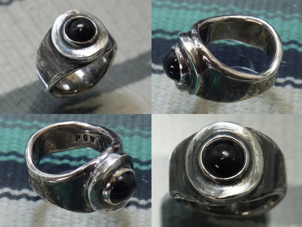 オニキス 　溶銀 ブラックリング【受注製作】シルバー　925　メンズ【15号～30号まで】　atpringox