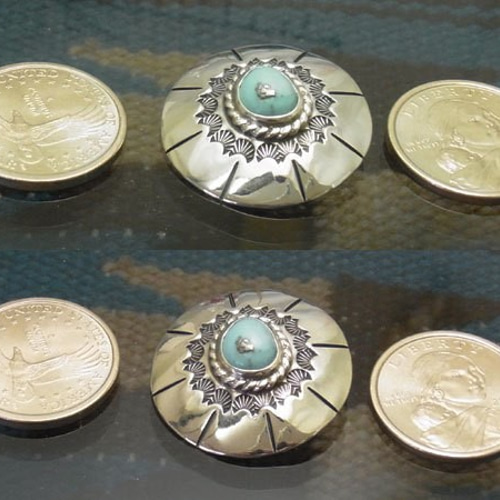 ターコイズ コンチョ【受注製作】メキシコ産出 トルコ石 925