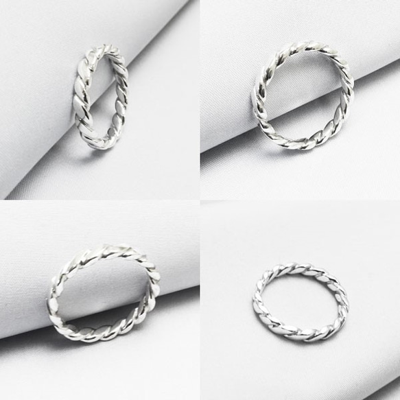 ツイスト【S】ねじり リング【受注製作】細め　925【サイズ　1号～30号まで】　atpring109stwist 2枚目の画像