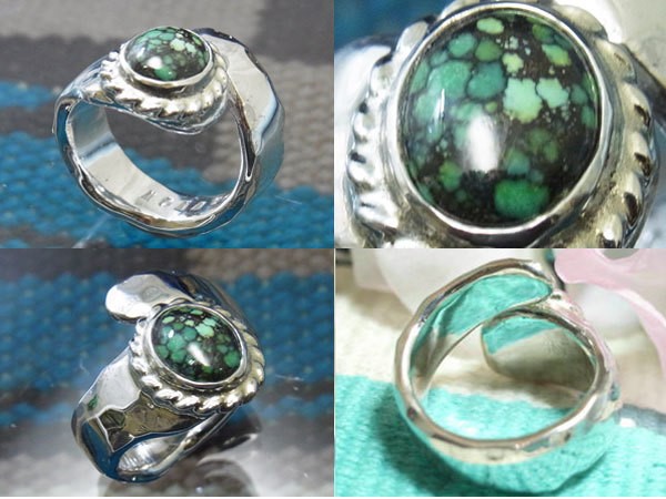 ウェブターコイズ　交差リング【受注製作】シルバー　925 【10号～30号まで】　atpring07tq