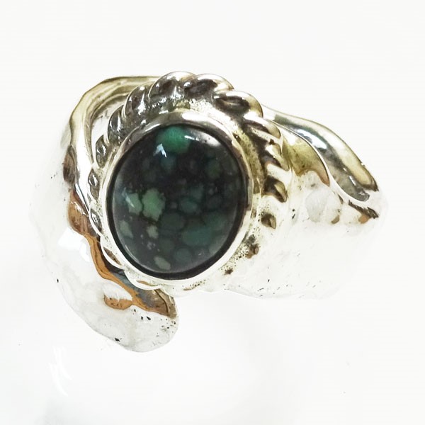 ウェブターコイズ　交差リング【受注製作】シルバー　925 【10号～30号まで】　atpring07tq