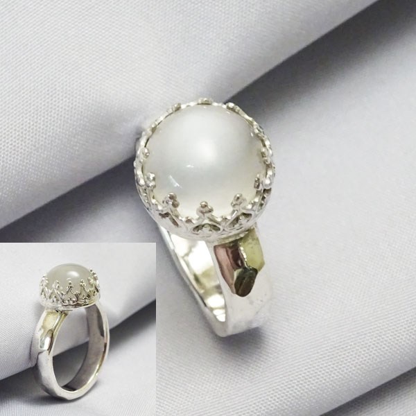 オレンジムーンストーン　リング【受注製作】 シルバー　925　溶銀鍛造環＆天然石 　  atpring130s-oms 17,800円