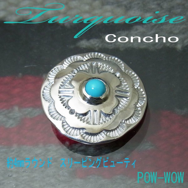 ターコイズ コンチョ【受注製作】スリーピングビューティ シルバーボタン ARIZONA DIY　atpcon53tq