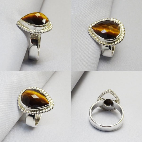 タイガーアイ リング タイガーアイ リング【受注製作】しづく キャッツアイ 925【サイズ 3号