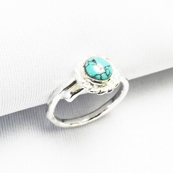 ターコイズ リング【受注製作】叩き　トルコ石　シルバー　925【3号から30号まで】atpring128nexttq