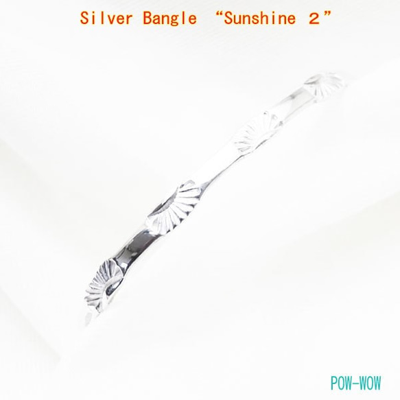 シルバーバングル　sunshine 2【受注製作】太陽光　レディースブレス　925　atpbn038 1枚目の画像