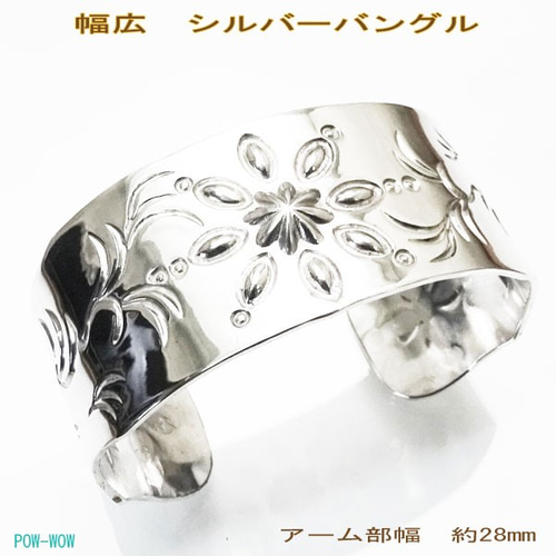 SILVER925 WIDE DESIGN BRACELET/シルバー/バングル SILVER925 NATIVE DESIGN WIDE BRACELET/シルバー/バングル