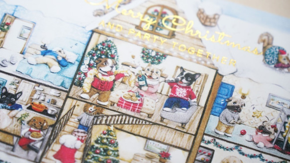 [ニューヨーク・ニューヨーク] フレンチブルドッグ クリスマス カード（5枚入） 3枚目の画像