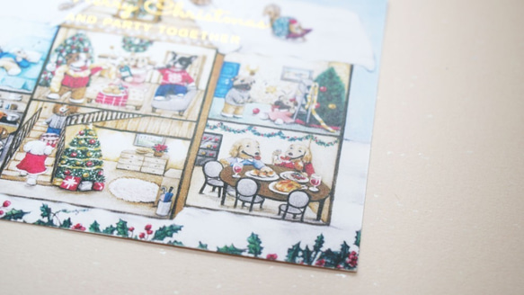 法鬥的快樂聖誕派對 - 卡片 燙金x5張｜French Bulldog Christmas Card (x5 pcs) 第4張的照片