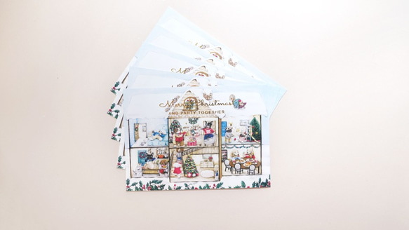 [ニューヨーク・ニューヨーク] フレンチブルドッグ クリスマス カード（5枚入） 6枚目の画像